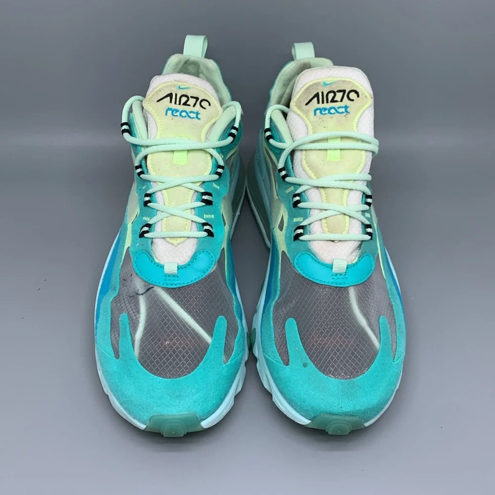 Nike Air Max 270 React Hyper Jade‎ Running Shoes AO4971-301 Men’s Sz 10.5